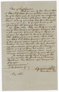 Discharge for Legatee William Allston by Executor Robert F.W. Allston, in Accordance with the Will of Charlotte Atchinson Coachman, 1848