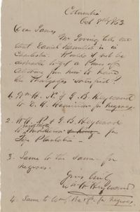 203. William Henry Heyward to James B. Heyward -- October 8, 1863