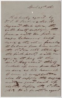 242. Agreement between Dr. S. H. Sanders and James B. Heyward -- April 29, 1865