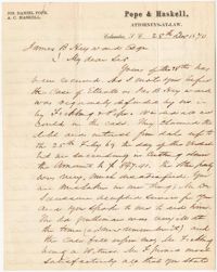 319. Joseph Daniel Pope to James B. Heyward -- December 28, 1870