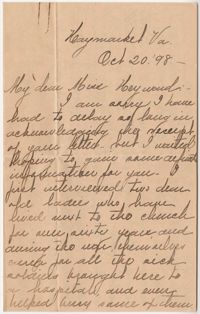 355. Nellie B. Clarksall to Miss Heyward -- October 20, 1898