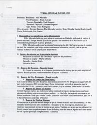 Acta de la reunión de la junta directiva de la organización Tri-County Hispanic American Association del día 5 de junio de 1994 / Tri-County Hispanic American Association Board Meeting Minutes, 5 June, 1994