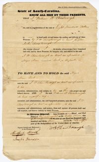 Bill of Sale for the Enslaved Man York from William Cheeseborough to John Cheeseborough, 1835