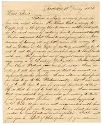 Letter from John Cheeseborough to Elizabeth Frances Blyth, January 12, 1836