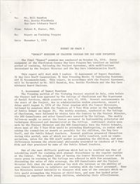 Report from Robert R. Foster to Bill Knowles, Bertie Fischbein, and the Day Care Advisory Board, November 1, 1976