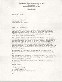 Letter from Stella D. Mosley to Peter Poinsette, March 29, 1978