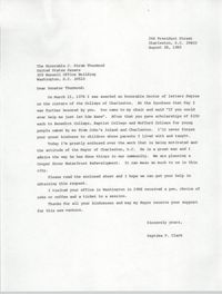Letter from Septima P. Clark to J. Strom Thurmond, August 28, 1985