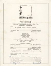 Program for Septima P. Clark Award Ceremony, December 14, 1965
