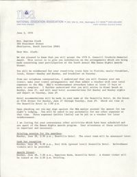 Letter from National Education Association to Septima P. Clark, H. Councill Trenholm Memorial Award, June 2, 1976