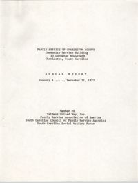 Annual Report, Family Service of Charleston County, January 1 to December 31, 1977