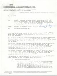 Letter from Beverley J. Morgan to Parents, Disabled Persons, and Others, May 3, 1978