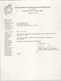 Letter from John W. Gadson, Sr. to Septima P. Clark, January 14, 1976