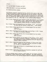 Memorandum from Mark Cassel to Day Care Center Directors and Staff, February 15, 1978