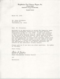 Letter from Stella D. Mosley to Peter Poinsettee, March 29, 1978