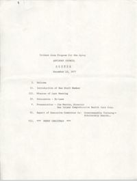 Trident Area Program for the Aging, Advisory Council Agenda, December 13, 1977