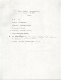 Agenda, Family Service - Board Meeting, October 18, 1977