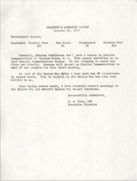 Director's Activity Report, October 18, 1977