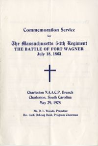 Commemoration Service for the Massachusetts 54th Regiment, the Battle of Fort Wagner, May 29, 1978