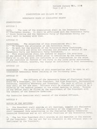 Constitution and By-Laws of the Democratic Women of Charleston County, January 4, 1978