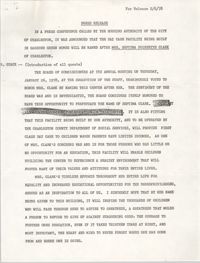 Press Release Statement, The Housing Authority of the City of Charleston, February 1978