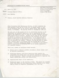 Memorandum from Courtney Siceloff to South Carolina Advisory Committee, March 12, 1975