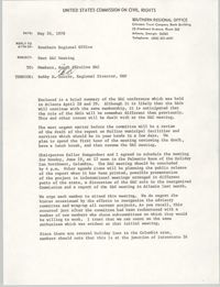 Memorandum from Courtney Siceloff to South Carolina Advisory Committee, May 26, 1978