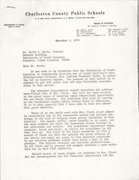 Letter from Alton C. Crews to Keith E. Davis, November 3, 1976