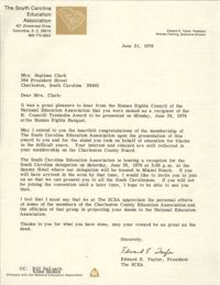 Letter from South Carolina Education Association to Septima P. Clark, June 21, 1976