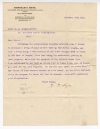 Letter to Captain C.G. Ducker from Tristam T. Hyde, November 29th, 1910