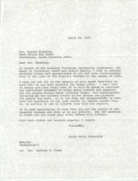 Letter from Ralph David Abernathy to Gracie Blakeley, April 24, 1975