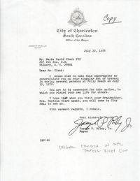 Letter from Joseph P. Riley to Nerie David Clark III, July 22, 1976