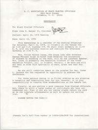 Memorandum from John R. Harper II to Black Elected Officials, April 22, 1978