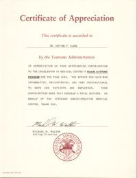 Certificate, 1986