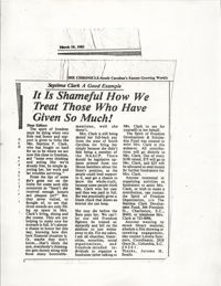 Newspaper Article, March 19, 1983