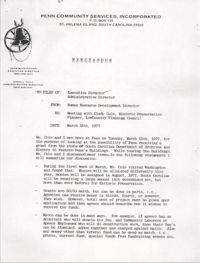 Memorandum from Penn Community Services Human Resource Development Director to Executive Director and Administrative Director, March 18, 1977