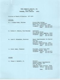 Directory of Board of Trustees, Penn Community Services, 1977-1979