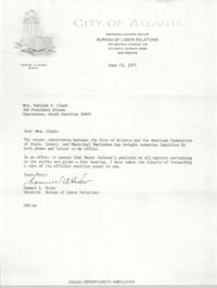 Letter from Samuel A. Hider to Septima P. Clark, June 15, 1977