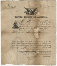 Samuel Pope, Seamen's Protection Certificate, 1820