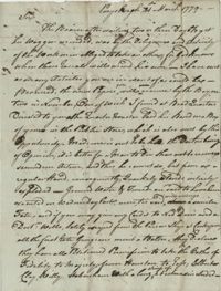 Letter from Colonel Owen Roberts to John F. Grimke, March 21, 1779