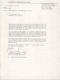 Memorandum from Courtney Siceloff to I. T. Creswell, Jr., November 18, 1975
