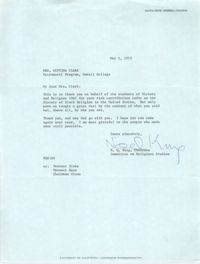 Letter from N. Q. King to Septima P. Clark, May 1, 1973