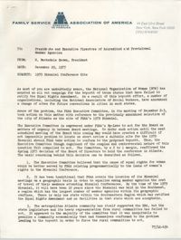 Memorandum from H. Barksdale Brown to Presidents and Executive Directors of Accredited and Provisional Member Agencies, December 29, 1977