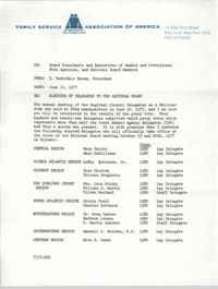 Memorandum from H. Barksdale Brown to Board Presidents and Executives of Member and Provisional FSAA Agencies, and National Board Members, June 14, 1977