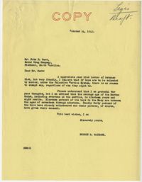 Teenage Draft: Correspondence between John H. Barr (Suber Drug Company, Piedmont, S.C.) to Senator Burnet R. Maybank, October 21, 1942