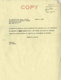 Santee-Cooper: Letters from Senator Burnet R. Maybank to Dr. Willard Long Thorp (Trustee of the Associated Gas and Electric Company) and Nat Turner, March 1, 1944