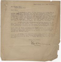 Letter from [Illegible] Devereux to E. J. Blank