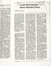 Newspaper Article, Septima P. Clark Speaks To Alpha Kappa Alpha Sorority
