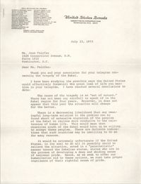 Letter from Edward W. Brooke to Jean Fairfax, July 23, 1973