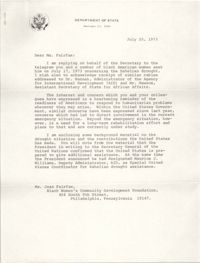 Letter from John A. Linehan to Jean Fairfax, July 25, 1973
