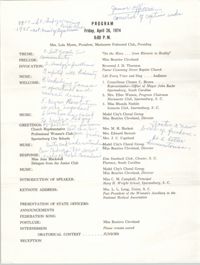 Program, Marianette Federated Club, April 26, 1974